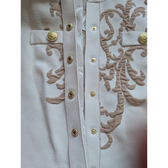 NWT L'AGENCE Kota Jacquard Cropped Cardigan Size XXL Ivory #3C511 - Picture 14 of 14